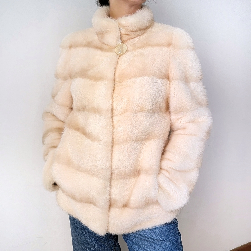 Pearl Mink Fur Coat size S-M